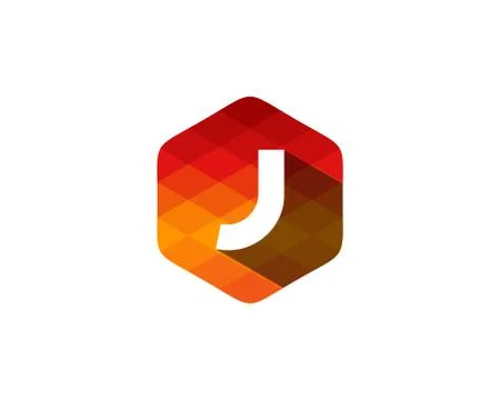 Hexagon Pixel Letter Shadow Icon Logo Design Element (10) Illustrazione stock gratuita