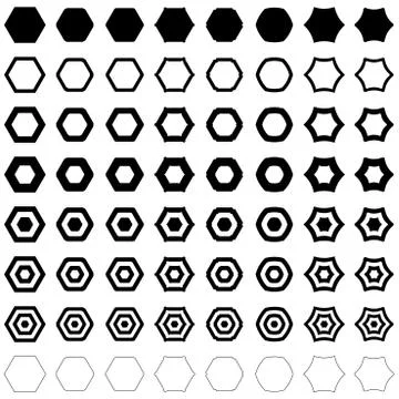 Hexagon polygon set Stockillustratie