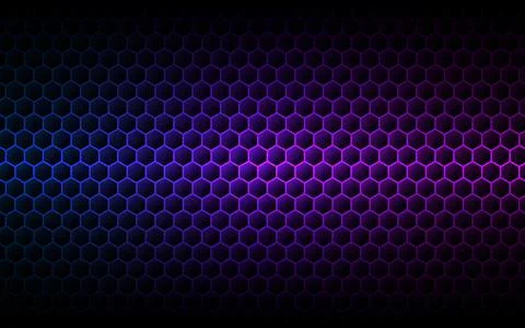 Hexagon purple background. Gradient cells texture. Futuristic color wallpaper Stock Illustration