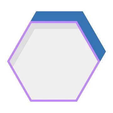 Hexagon purple shape with shadow effect vector design element Stock Illustration