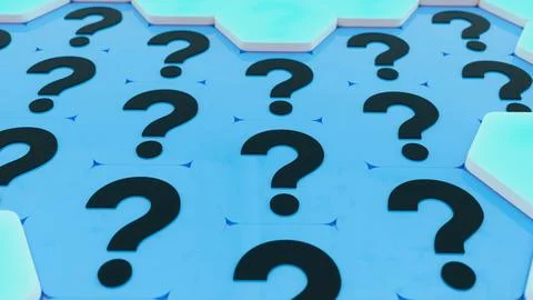 Hexagon question blue Stock Illustration