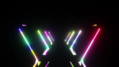 Hexagon rainbow tunnel VJ loop background Vídeos de archivo 321278046