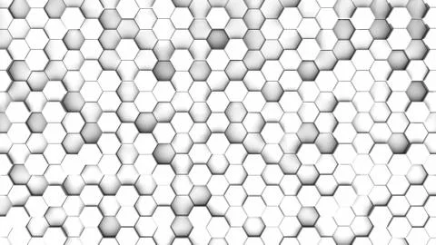 Hexagon random position 3d rendering Stock Illustration