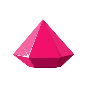 Hexagon red gemstone. Ruby side view. Vector illustration Illustrazione stock