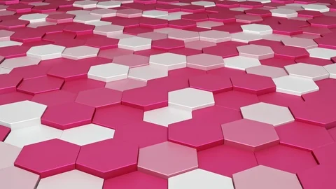 Hexagon red texture hopping, 4k background, cg animation stock loop video, Video stock 113830081