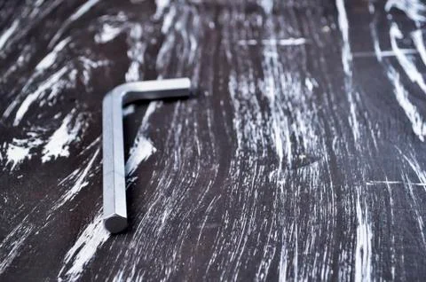 Hexagon for repair work lying on the table. Repair tools in the Stock Photos