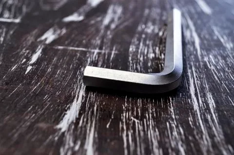 Hexagon for repair work lying on the table. Repair tools in the Stock Photos