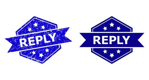 Hexagon REPLY Seal with Corroded Surface and Clean Variant Illustrazione stock