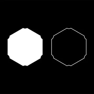 Hexagon with rounded corners icon white color vector illustration flat style  Stock Illustration