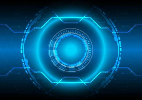 Hexagon screen. Futuristic Sci-Fi glowing HUD circle and sphere. Abstract hi- イラスト素材