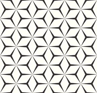 Hexagon seamless pattern in black and white color. Stockillustratie