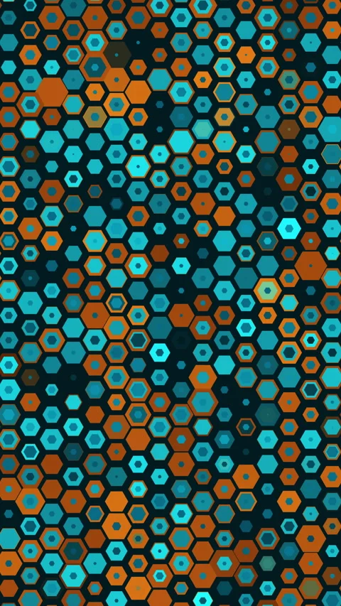Hexagon seamless pattern. Honeycomb background. Geometric hive grid. Loop Stock Footage 288026065