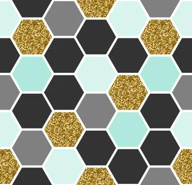 Hexagon Seamless Pattern Stock Illustration