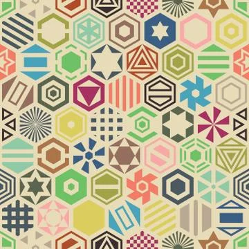 Hexagon seamless pattern Stock Illustration