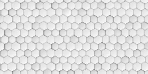 Hexagon seamless pattern. Interior wallpaper or tile minimal ornament. Honeycomb Illustrazione stock
