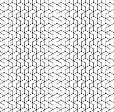 Hexagon seamless pattern. Monochrome geometric polygon grid dotted endless .. Stock Illustration