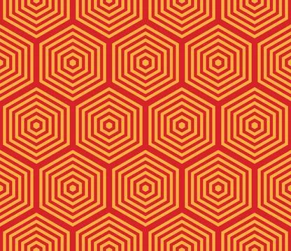 Hexagon Seamless Pattern vector illusion stripe isolated wallpaper background Stock Illustration