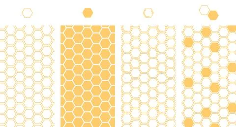 Hexagon seamless pattern,abstract line drawing.Seamless texture with honeyc.. Stock Illustration