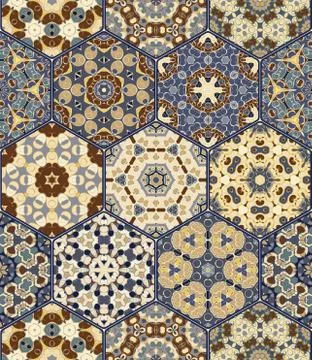 Hexagon set patterns Stockillustratie