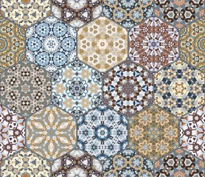 Hexagon set template Stock Illustration