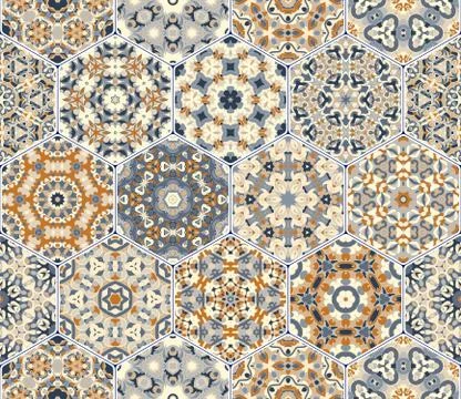 Hexagon set template Stock Illustration