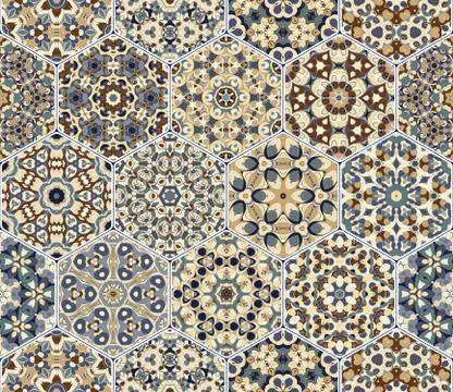 Hexagon set template Stock Illustration