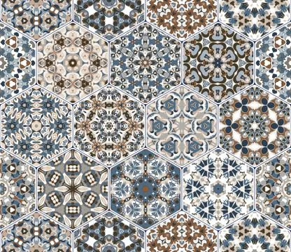 Hexagon set template Stock Illustration