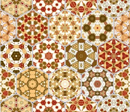 Hexagon set template Stock Illustration