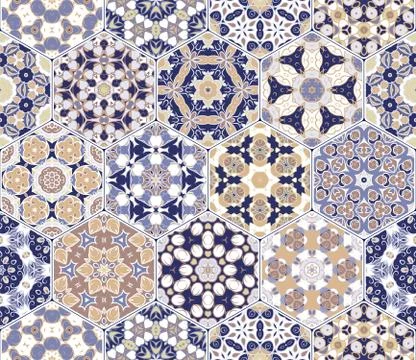 Hexagon set template Illustration