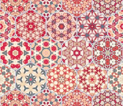 Hexagon set template 库存插图