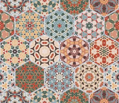 Hexagon set template 스톡 일러스트