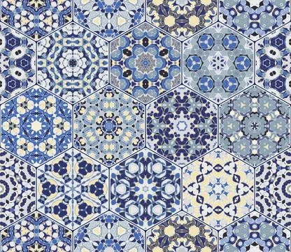 Hexagon set template Stock Illustration