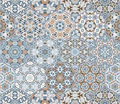 Hexagon set template Stock Illustration