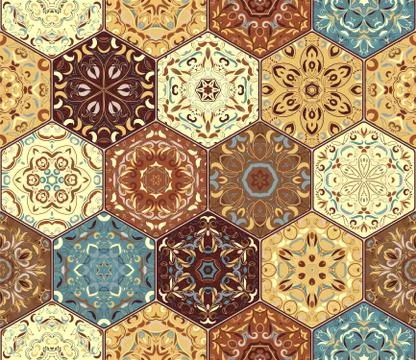 Hexagon set template Stock Illustration