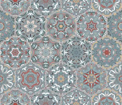 Hexagon set template 스톡 일러스트