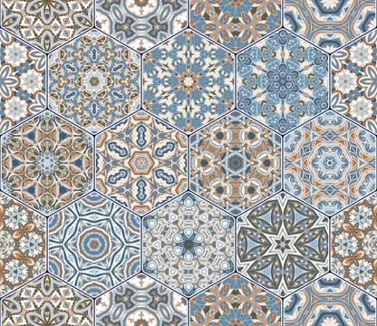 Hexagon set template 스톡 일러스트