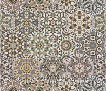 Hexagon set template Stock Illustration