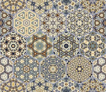 Hexagon set template 스톡 일러스트