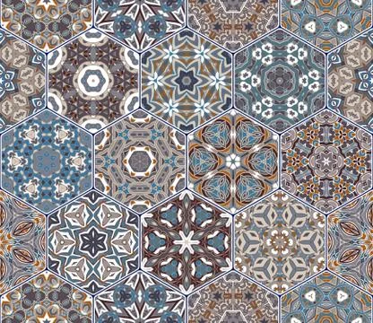 Hexagon set template 스톡 일러스트