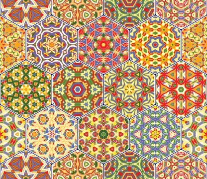 Hexagon set template 스톡 일러스트