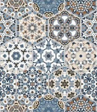 Hexagon set template Illustration