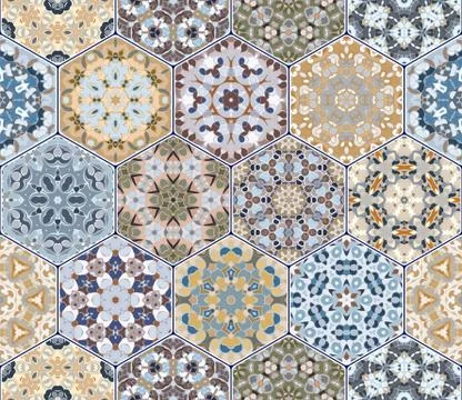 Hexagon set template 스톡 일러스트