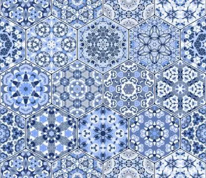 Hexagon set template 스톡 일러스트