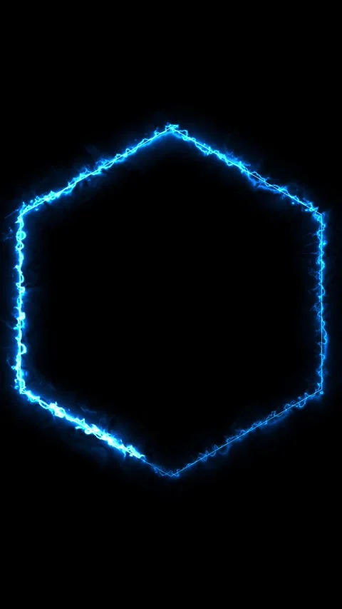 Hexagon shape with blue glowing energy light effect on black background sea.. Stock-Footage 337710573
