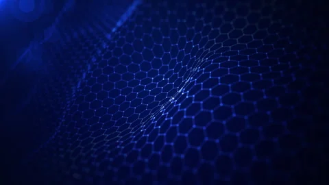 Hexagon shape connection wave flowing, Cyber technology abstract background. Stock Footage 246675150