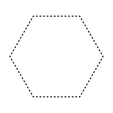 Hexagon shape dashed symbol vector icon for creative graphic design ui element Illustrazione stock