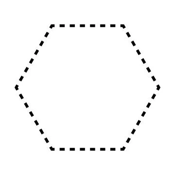 Hexagon shape dashed symbol vector icon for creative graphic design ui element Stock Illustration