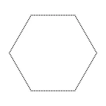 Hexagon shape dotted symbol vector icon for creative graphic design ui element Illustrazione stock
