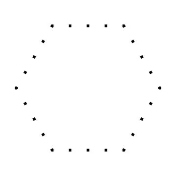 Hexagon shape dotted symbol vector icon for creative graphic design ui element Stock Illustration