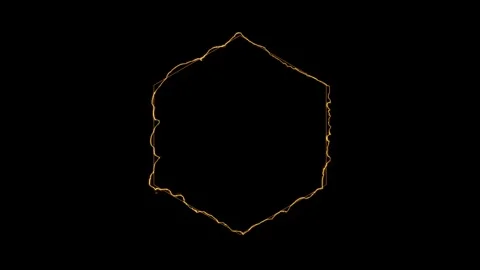 Hexagon shape electric frame glowing slowly Stock Footage 328385831